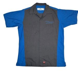 RED KAP Mens Short Sleeve Work Shirt Pool Hall Uniform Blue Gray M‎